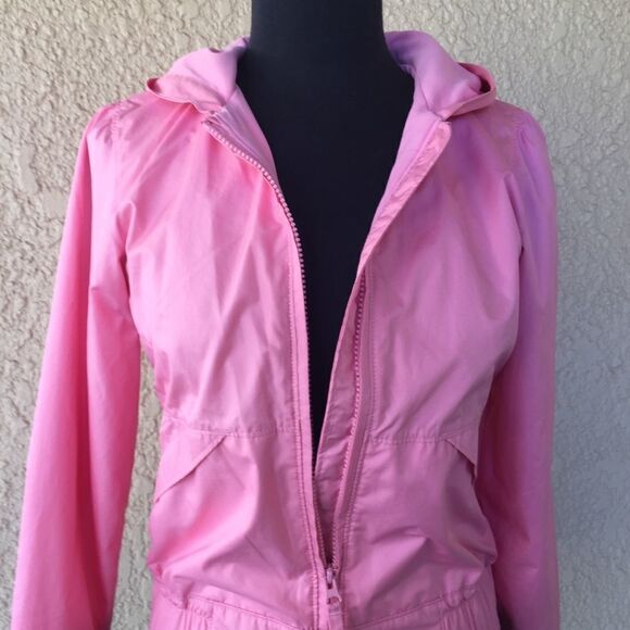 Columbia Pink Windbreaker Hoodie Girls Size 10/12 Lightweight Zip Jacket - Picture 5 of 8